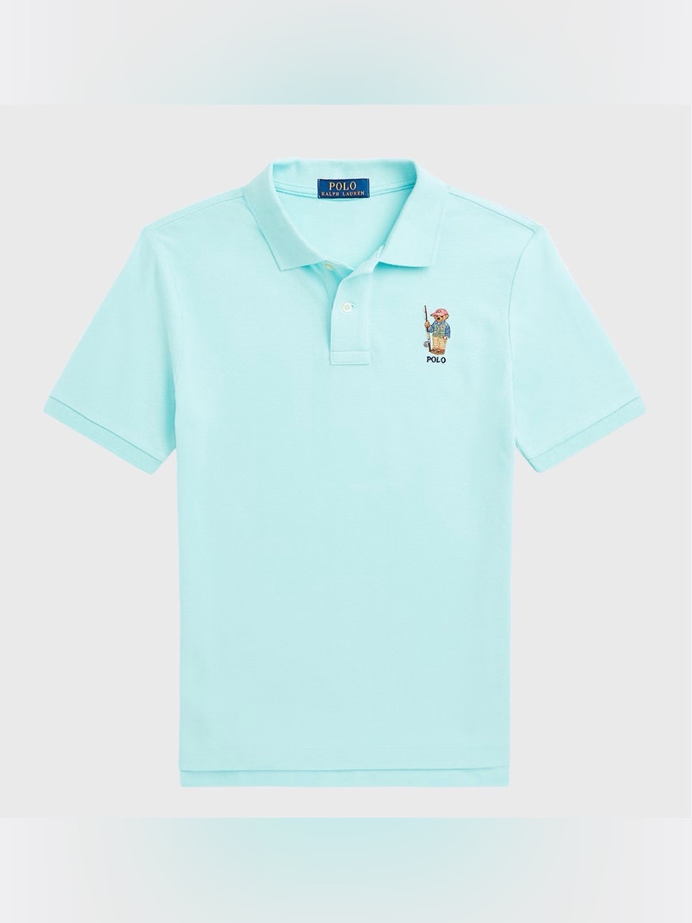 POLO Ralph Lauren Polo Bear Embroidered Mesh Polo Shirt - L (14-16)
